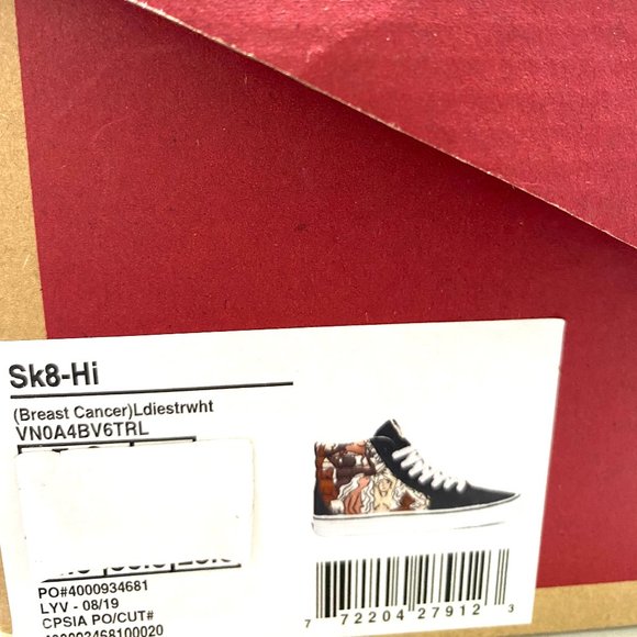 VANS  Sk8-Hi Breast Cancer Ladiest Suede Women - Picture 8 of 8